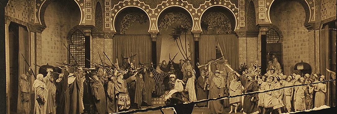 Photo from scene book 6, The Desert Song, at Her Majesty's Theatre Sept 15 1928 Photo of actors on stage